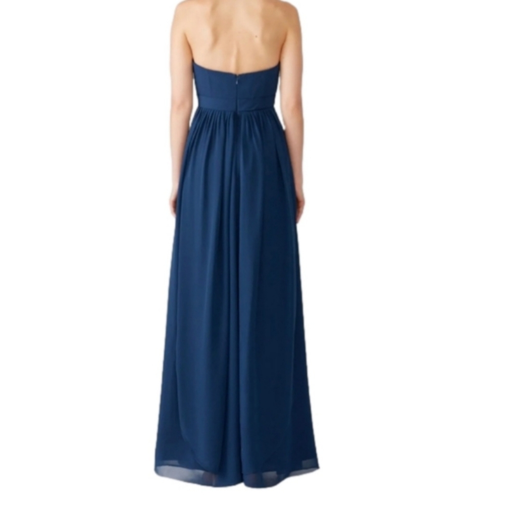 Jenny Yoo Aidan strapless chiffon gown ceil blue - Picture 2 of 8